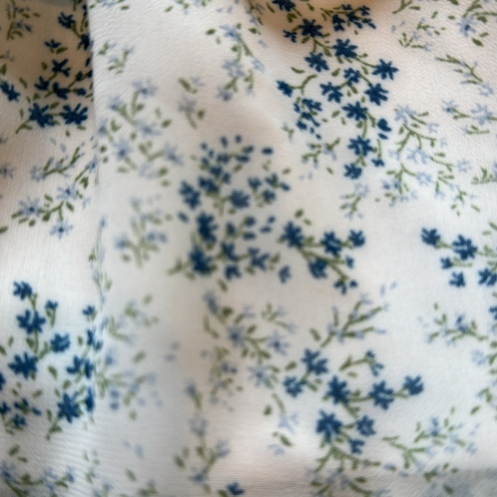 Altar’d State Blue Floral Print Dress size M NWT Smocked Tie Straps Tiered - Picture 4 of 12